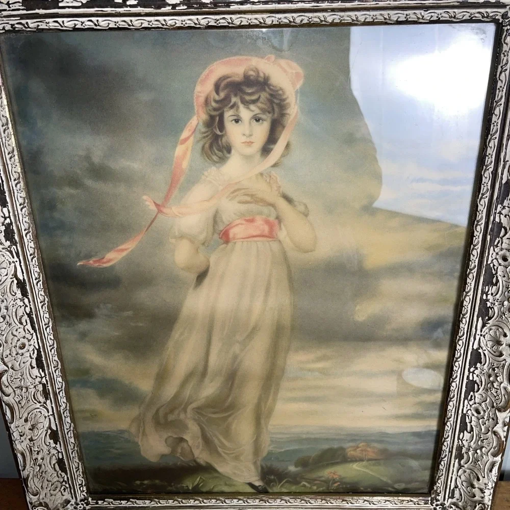 Vintage Pinkie Framed Print Wood Frame 1979 Beautiful 20 X 24‎